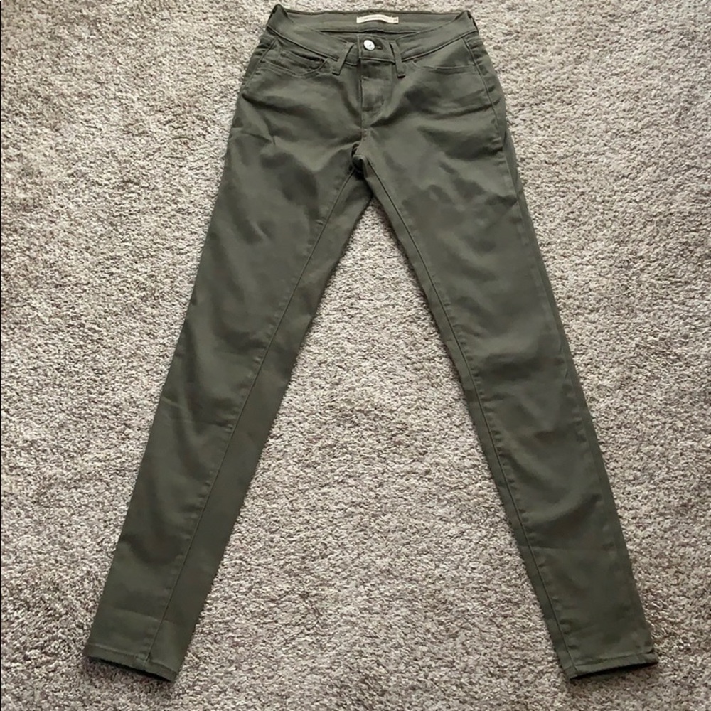 Levi’s 710 super skinny army green pants